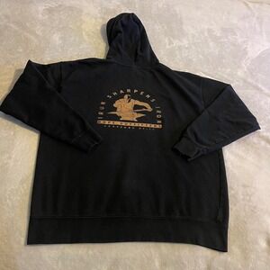 Hope Outfitters Iron Sharpens Iron Proverbs 27:17 Black Hoodie Mens XL Workout